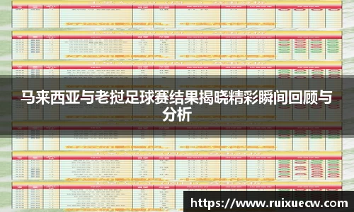 马来西亚与老挝足球赛结果揭晓精彩瞬间回顾与分析