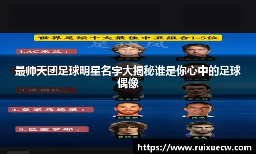 最帅天团足球明星名字大揭秘谁是你心中的足球偶像